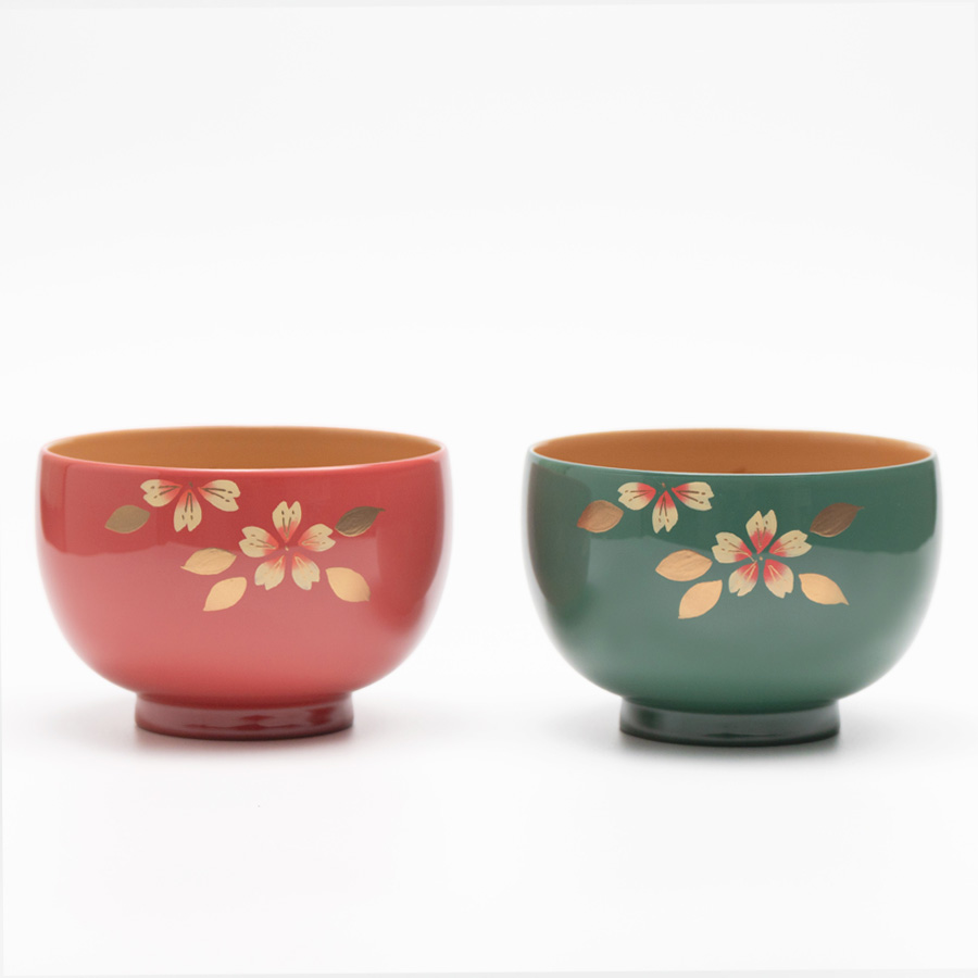 夫婦椀 桜 福寿汁椀