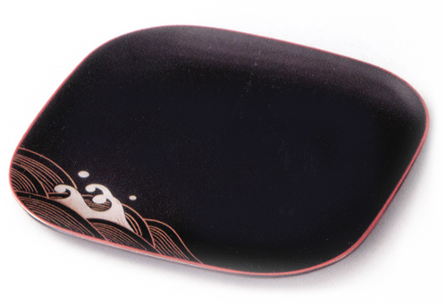 胴張り銘々皿 波 溜  漆塗り 取り皿・小皿（製造中止）