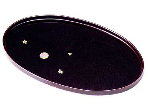 オーバル盆 てまり 溜  漆塗り トレー（製造中止）