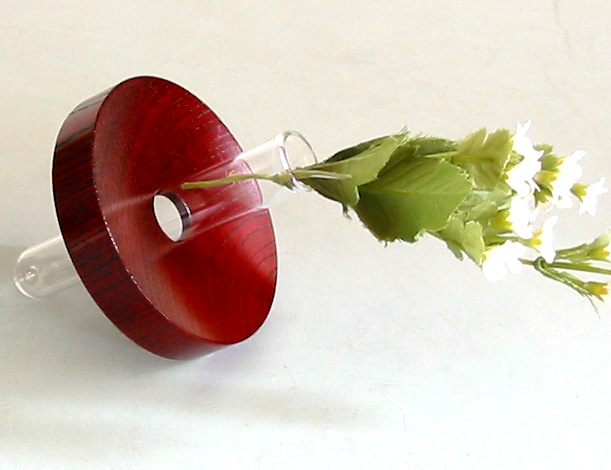 ディスク花生け コロン   木製 漆塗り 花器 花瓶（製造中止）