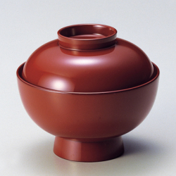 B278s 漆塗［渦蒔絵雑煮椀　2個］外茶漆内黒漆塗　木製　正月新年　漆器食器 B278s 漆塗［渦蒔絵雑煮椀 2個］外茶漆内黒漆塗
