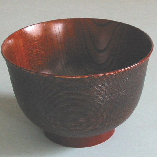 汁椀 千筋 羽反 木製 漆塗り 木のお椀・味噌汁椀 【製造中止】