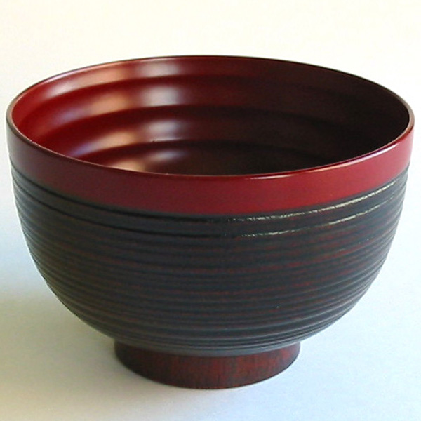 弥生汁椀 溜 木製 漆塗り 木のお椀・味噌汁椀（製造中止）