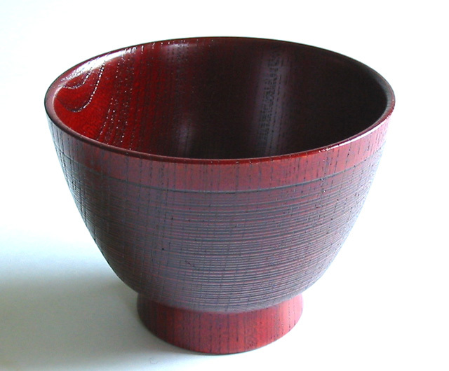 自遊椀 糸目 欅   木製 漆塗り 木のお椀・味噌汁椀（製造中止）