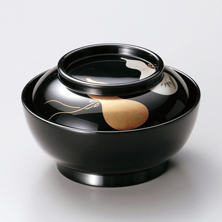 小煮物椀 朱/黒 瓢 菓子椀 5客セット 漆塗り（製造中止） 漆器の井助