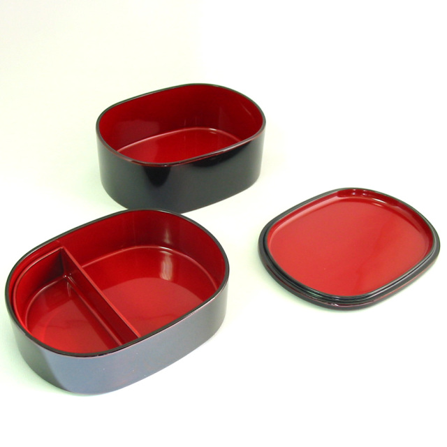 京小判弁当箱 溜内朱 【送料無料】 漆塗り ランチボックス