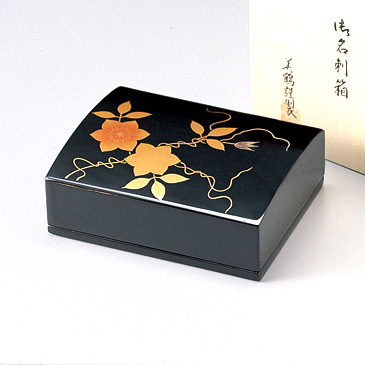鉄仙 名刺箱（大） 黒    漆塗り・木製　11-13103　(製造中止)