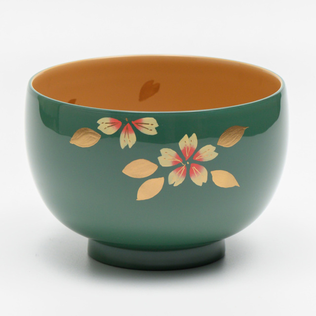 【骨董品】漆器　お椀　汁椀　20個セット　松と鶴の模様　グリーン 骨董品】漆器 お椀 汁椀 20個セット 松と鶴の模様 グリーン