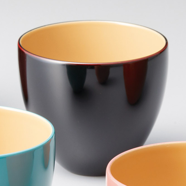 うるしカップ 朱/溜/洗朱/ブルー/ピンク 内白 漆塗り 漆器の井助