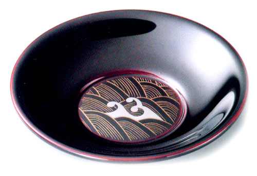 茶托 青海波 溜  漆塗り（製造中止）