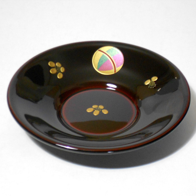 茶托 てまり 溜 5枚セット