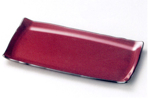 吉野長角皿 古代朱  漆塗り 中皿（製造中止）