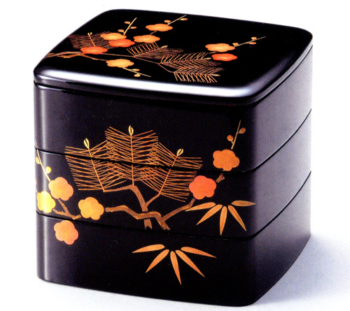 新品未使用会津塗五段重箱台付き　慶事松竹梅鶴亀柄 楽天市場】会津塗 重箱の通販