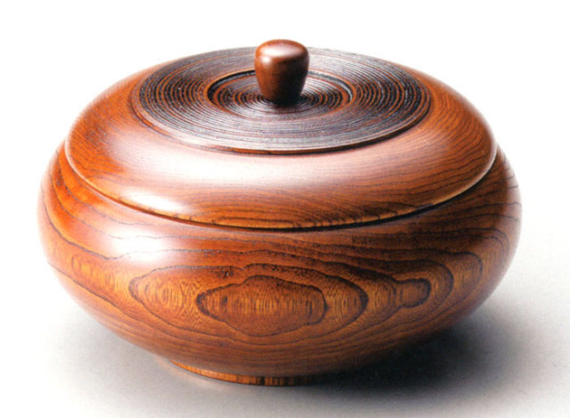 菓子器 栓 ふき漆  木製 漆塗り 蓋付き鉢（製造中止）