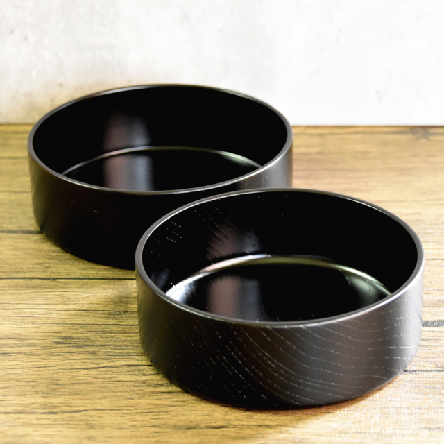 漆塗り丸ランチボックス 木製の弁当箱 漆器の井助