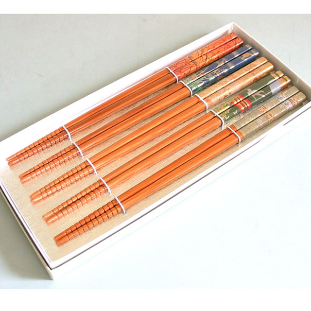 五膳箸 箱入り 木製 漆器の井助