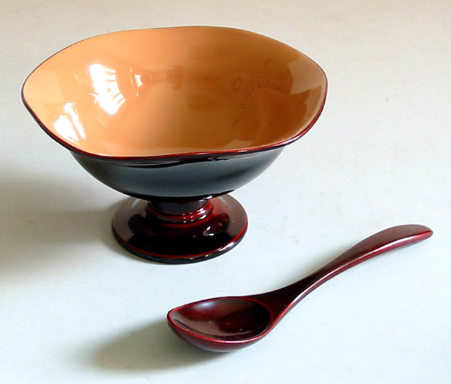 ペア漆カップ 酒カップ らせん 赤/黒 木製 漆塗り FC13-6/8 漆器の井助