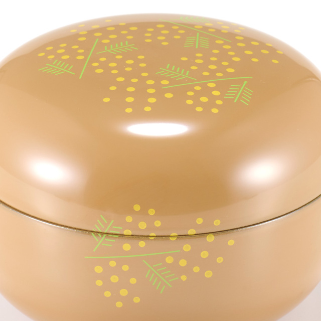 MIMOSA ボンボニエール 大 黒/白 漆塗り 漆器の井助