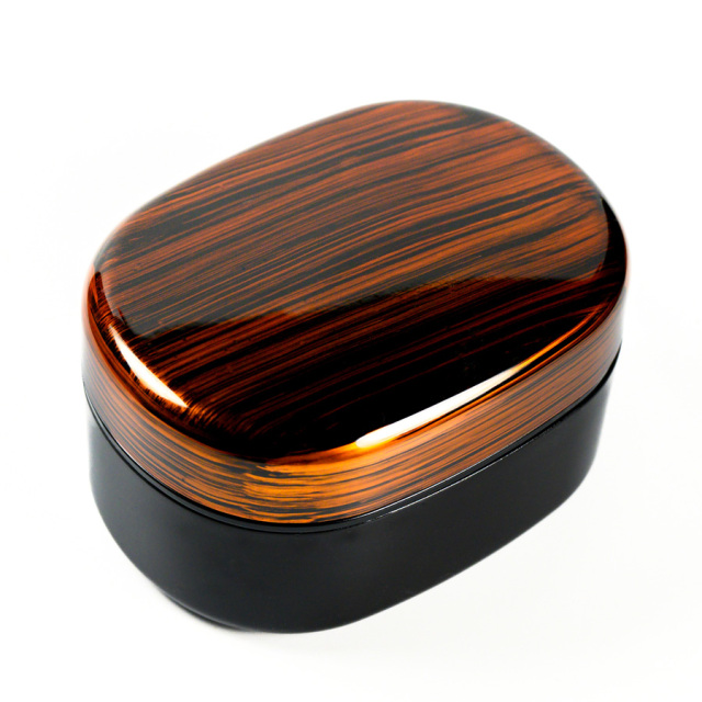 二段弁当箱 小判 白檀 ランチボックス 漆器の井助