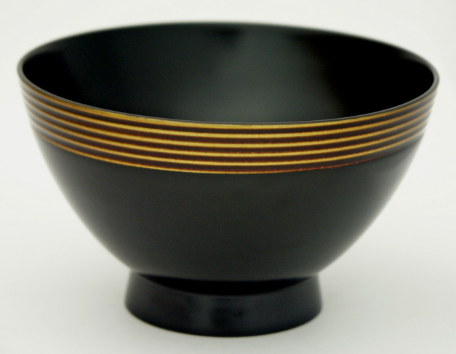 モダン汁椀 筋ぼかし  木製 漆塗り 木のお椀・味噌汁椀【製造中止・在庫限り】