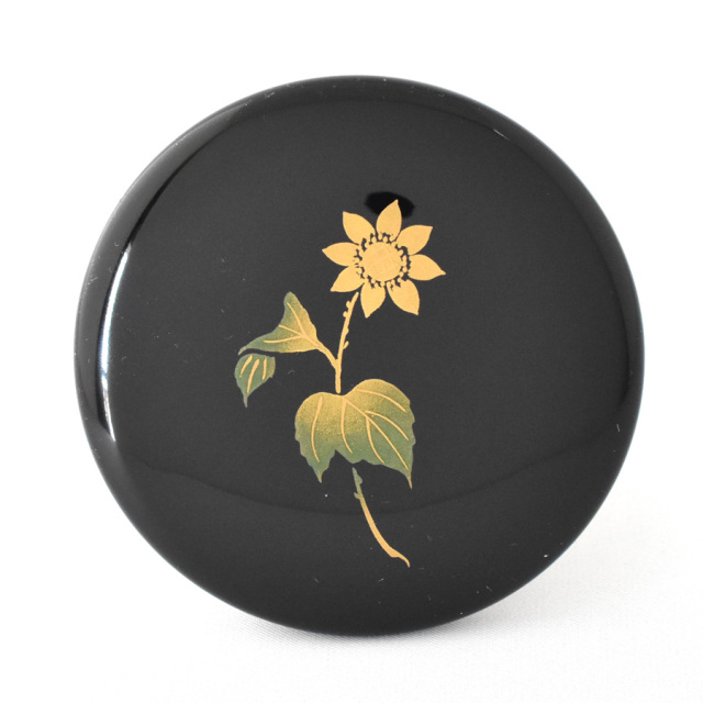 【縁起物】　手持鏡 プチ手鏡 誕生花 【名入れサービス】巾着付 漆塗りコンパクトミラー