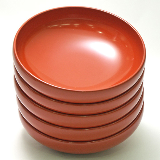 あらいしゅぬり　洗朱塗　5客 応用器(応量器) 5つ組 小 洗朱/黒 漆塗り FC36-3/4 漆器の井助