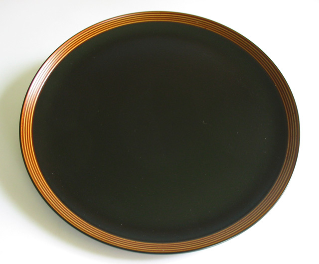 丸盆 筋ぼかし 尺一  木製 漆塗り トレー（製造中止）