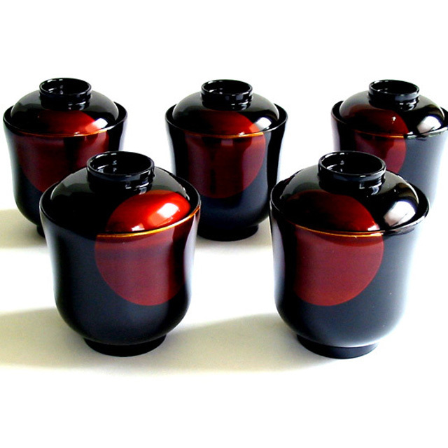 小吸物椀 箔鼓 溜 漆塗り 11-00905 漆器の井助