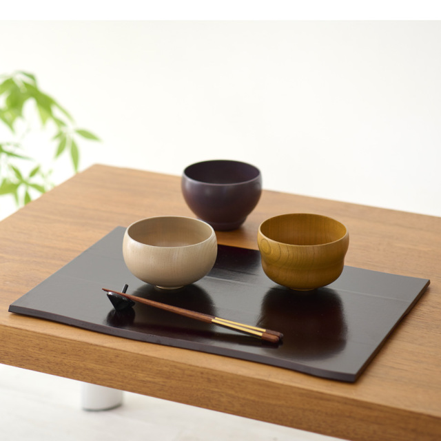 一服板膳 布着せ 溜 木製 ランチョンマット