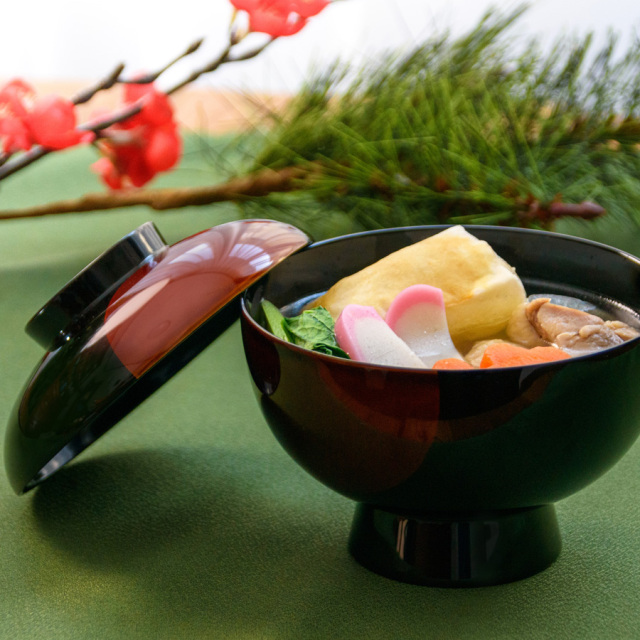 雑煮椀 日月白檀 漆塗り 漆器の井助