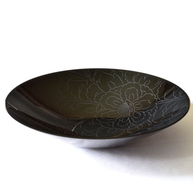 ボウル　牡丹彫　大