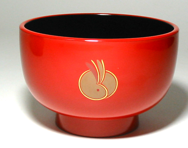 汁椀 京うさぎ 大 漆塗り 大椀・麺鉢・丼鉢（製造中止） 漆器の井助