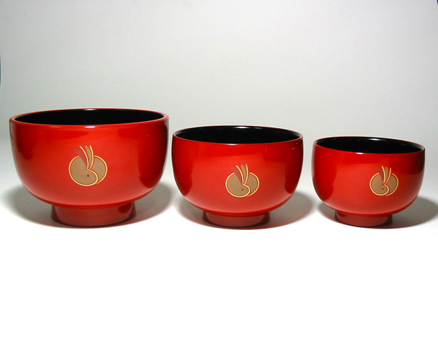 汁椀 京うさぎ 大 漆塗り 大椀・麺鉢・丼鉢（製造中止） 漆器の井助