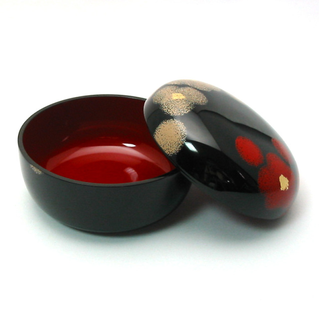 ボンボニエール 紅白華 漆塗りキャンディーボックス 漆器の井助