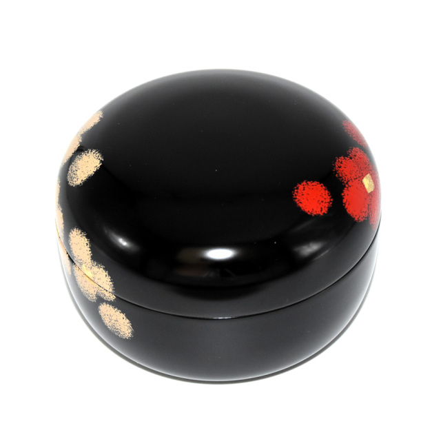 ボンボニエール 紅白華 漆塗りキャンディーボックス 漆器の井助