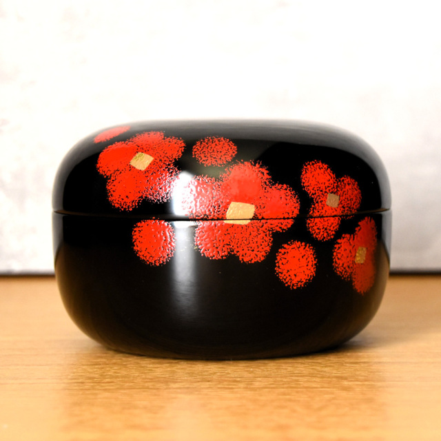 ボンボニエール 紅白華 漆塗りキャンディーボックス 漆器の井助