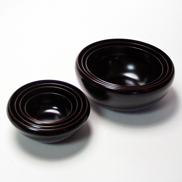 お好み鉢 七つ入れ子 溜 漆塗り 小鉢・中鉢・サラダボウルセット