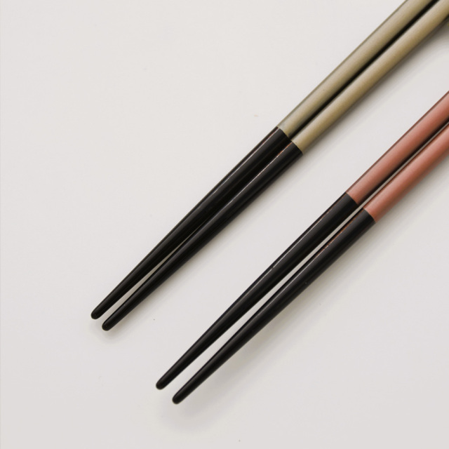 細身箸 銀パール/ピンクパール　黒
