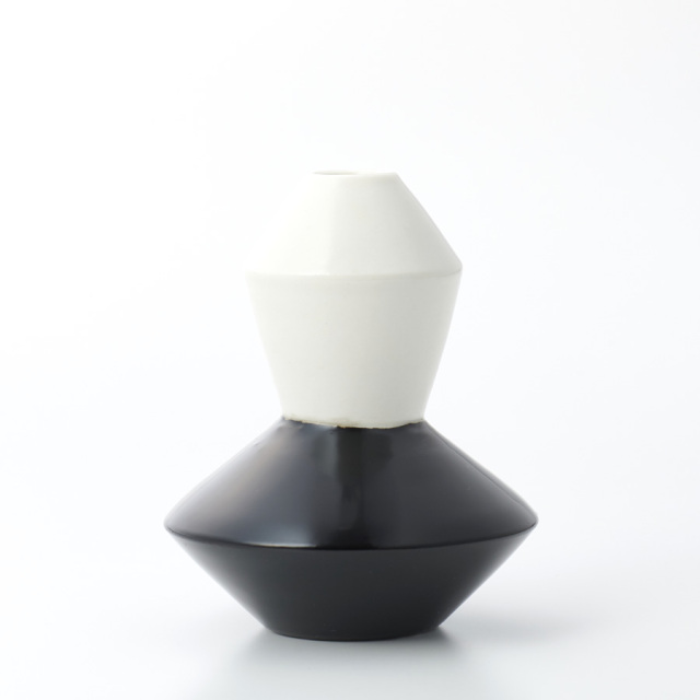 いちりん　花生け　漆器と清水焼のコラボレーション