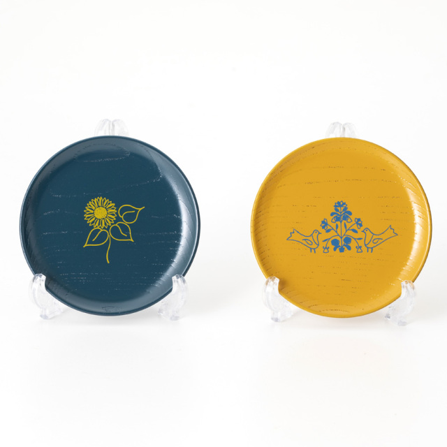 漆まめさら ウクライナデザイン コラボ＜isuke＞木製漆塗り 漆器の豆皿