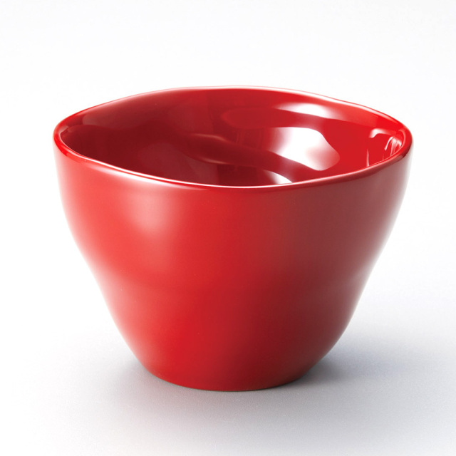 ゆがみカフェ椀 溜/朱/古代朱