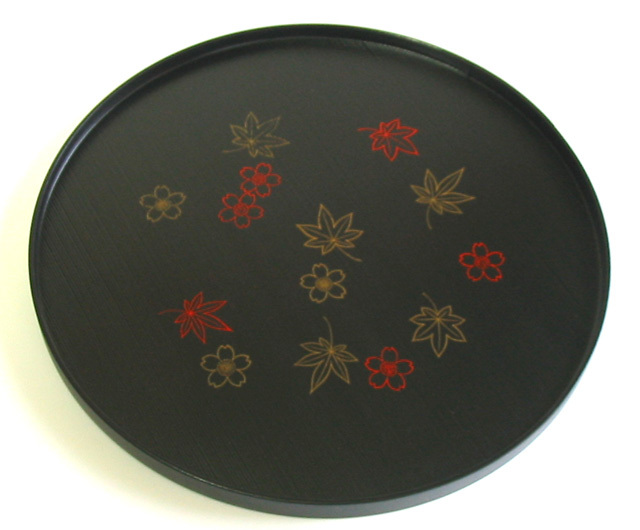 丸盆 春秋 大  木製 トレー（製造中止）