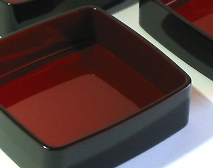 胴張三段重箱 隅丸 溜内朱 6.5寸 木製 漆塗りお重箱（製造中止） 漆器