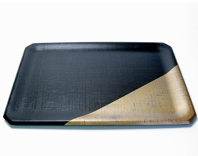 隅切うるし膳 布着せ 錫 木製 漆塗り ランチョンマット（製造中止