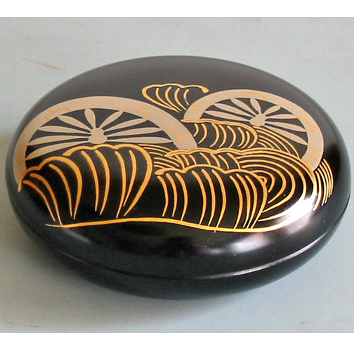 平なつめ香合 波車 お茶道具（製造中止） 漆器の井助