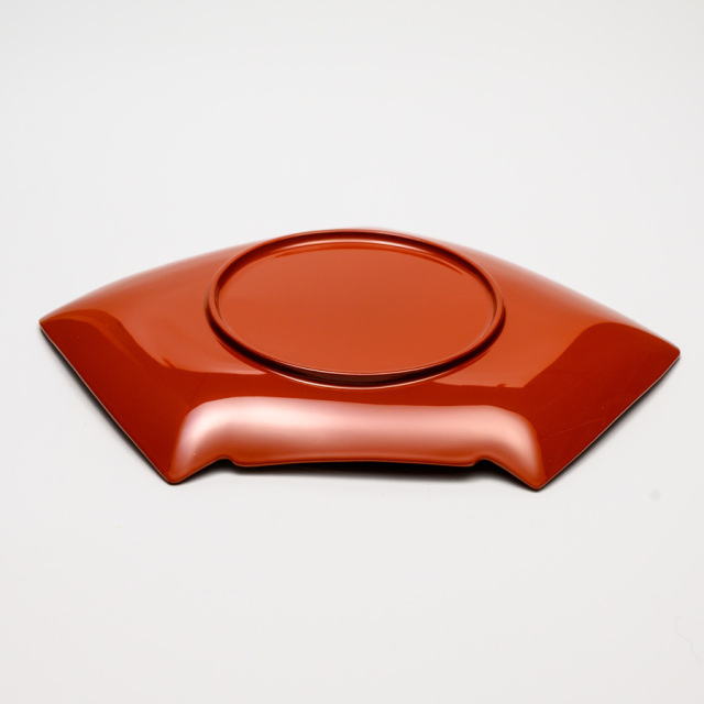 結び皿 朱/溜 FD33-15/16 漆器の井助