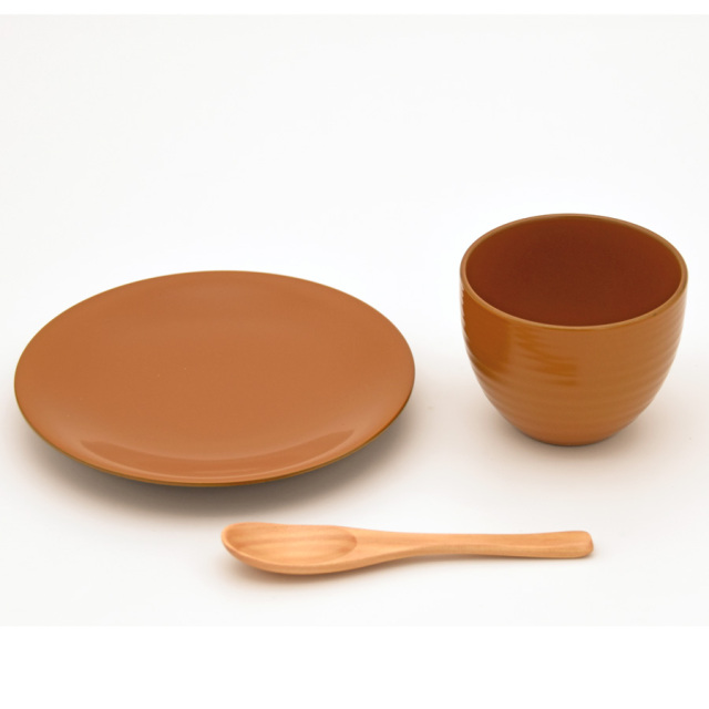 カップ＆ソーサー スプーン付 黄/青/黒/朱 漆塗り 漆器の井助