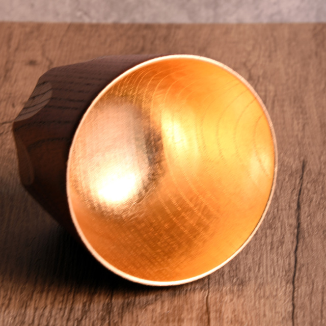 遊カップ 欅 漆切子 内金箔 赤/黒/緑