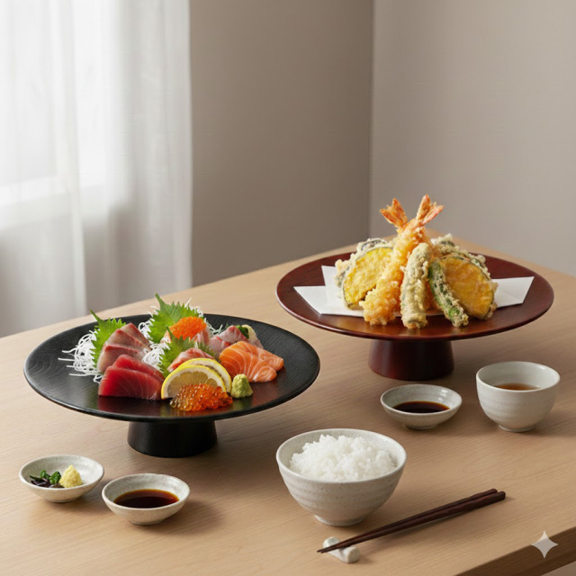 高坏盛器 樹々 赤スリ/黒スリ 漆器の井助