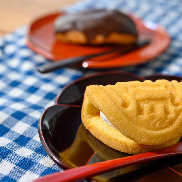 福梅銘々皿 溜/朱 5枚セット
